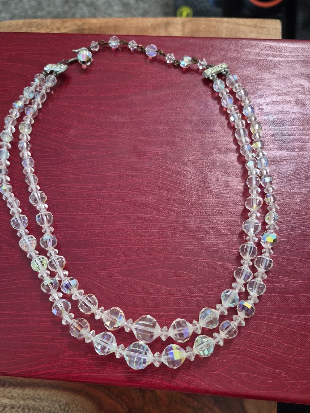 Vienna Woods Austrian Lead Crystal Double-Strand Iridescent Necklace - Clear AB